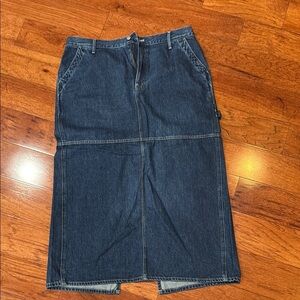 Madewell Dark Wash Denim Midi Skirt NWOT Sz 33